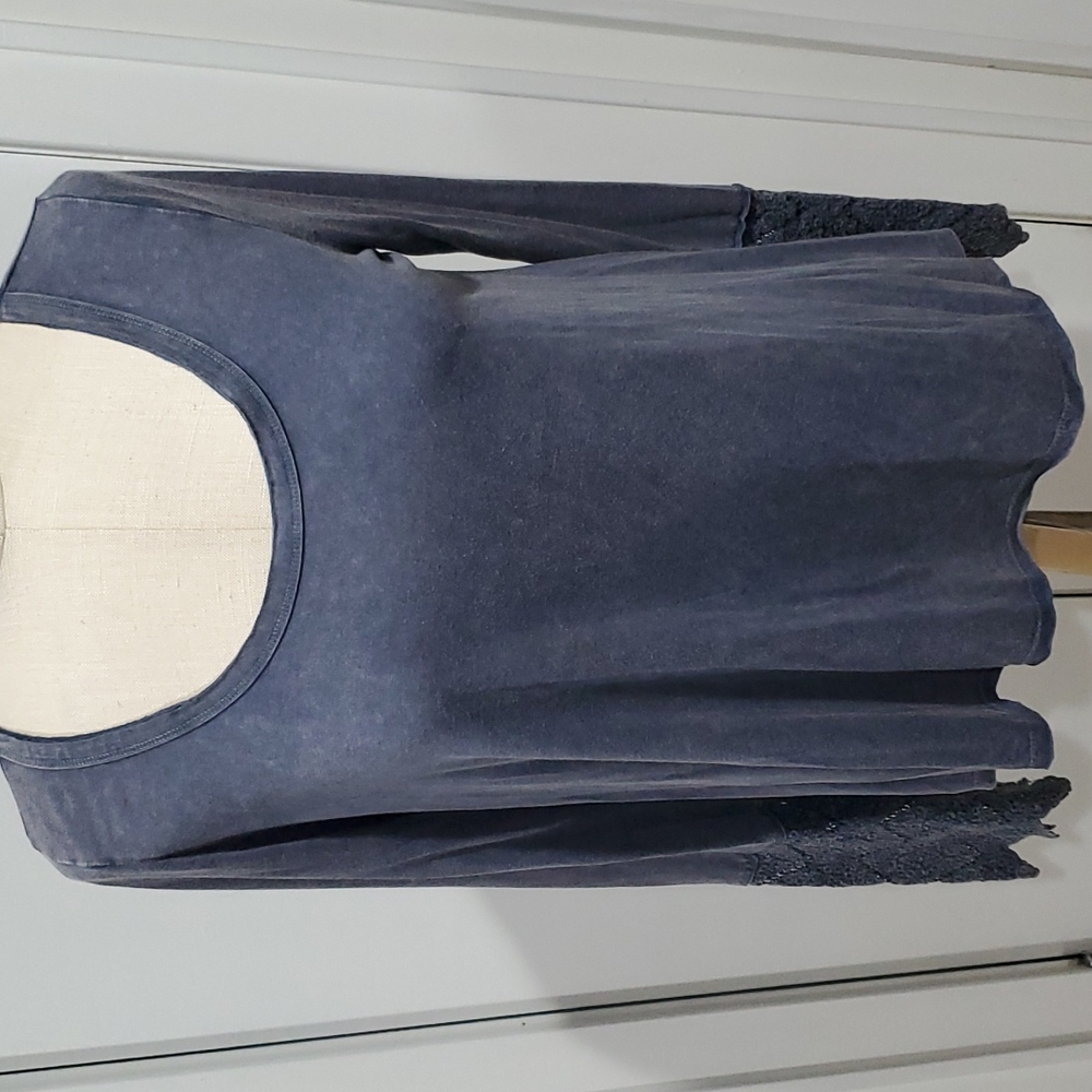 Super Soft Long Sleeves Blue Top Size Medium